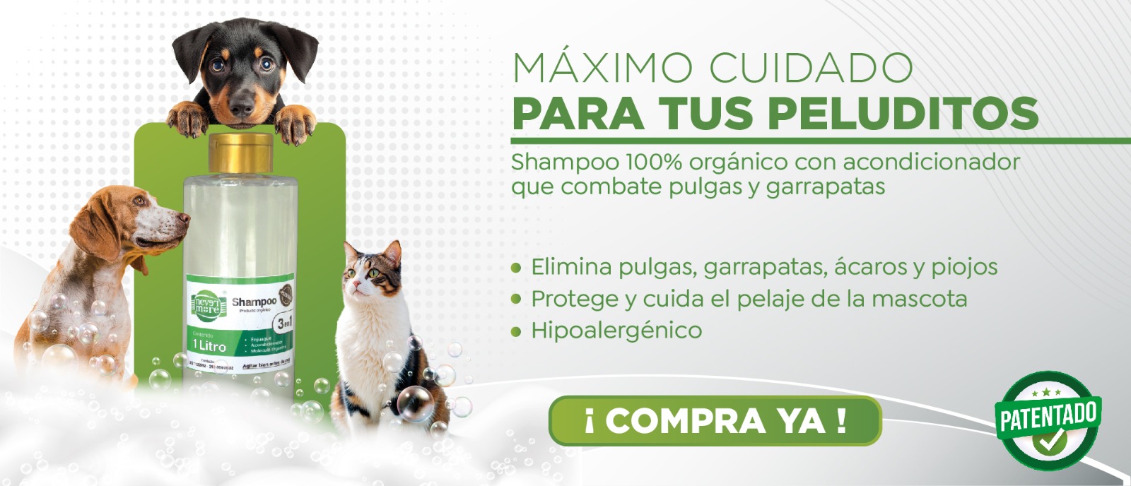 Shampoo Orgánico | Antipulgas Antigarrapatas para mascotas