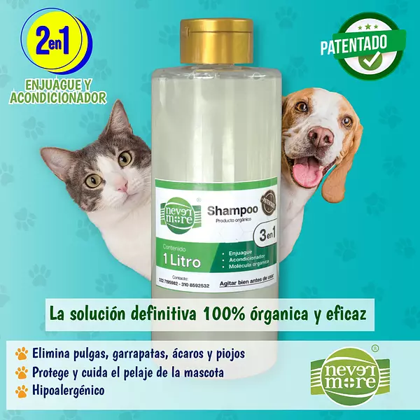 Shampoo Orgánico | Antipulgas Antigarrapatas Para Mascotas